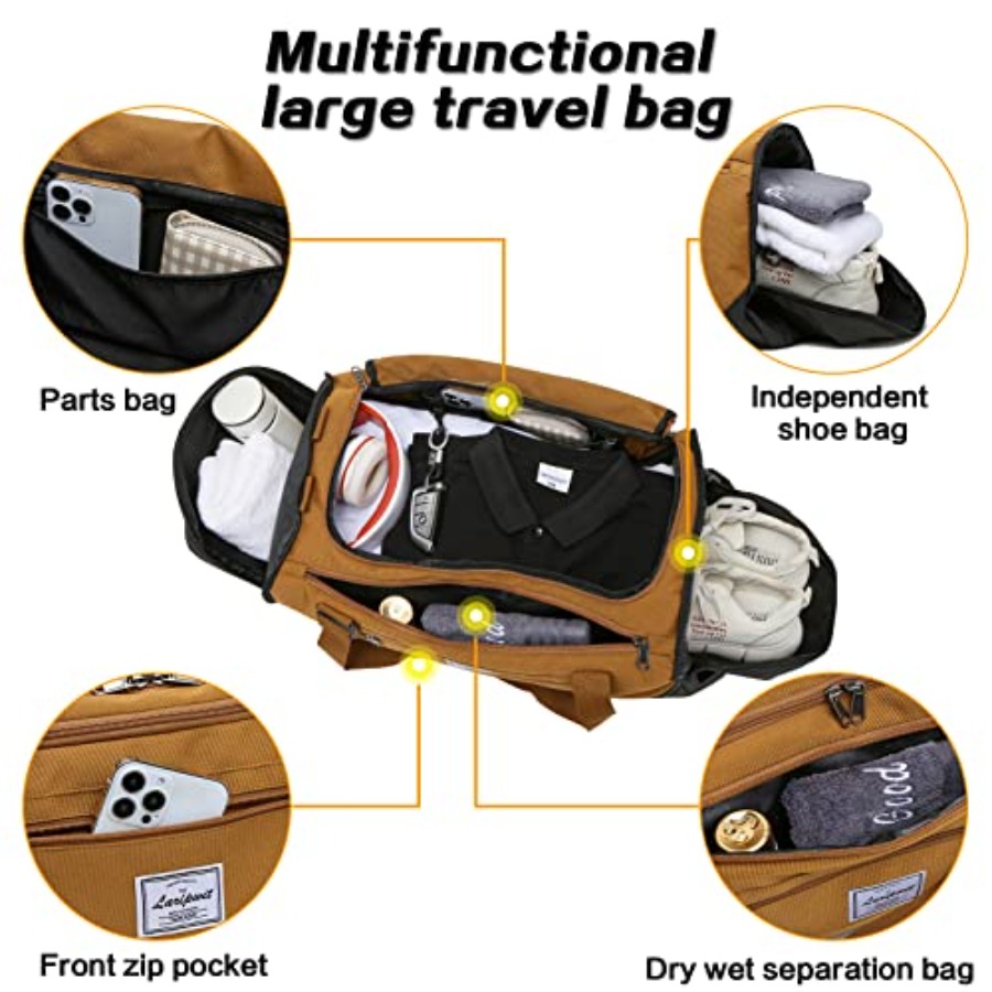 Travel Duffle Bag for men 40L  - Weekender Bag Duffle recension och pris