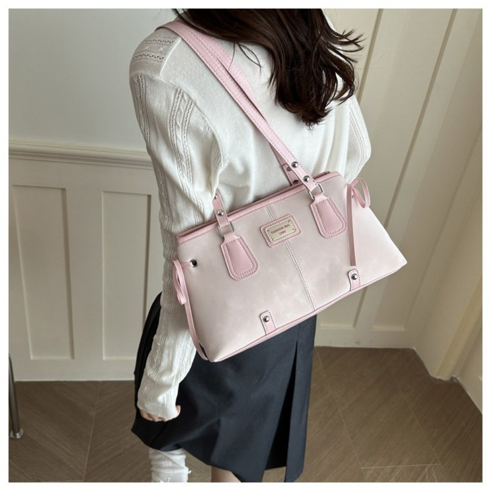 Minimalist Faux Leather Tote B - Structured Handbag Top Handle recension och pris