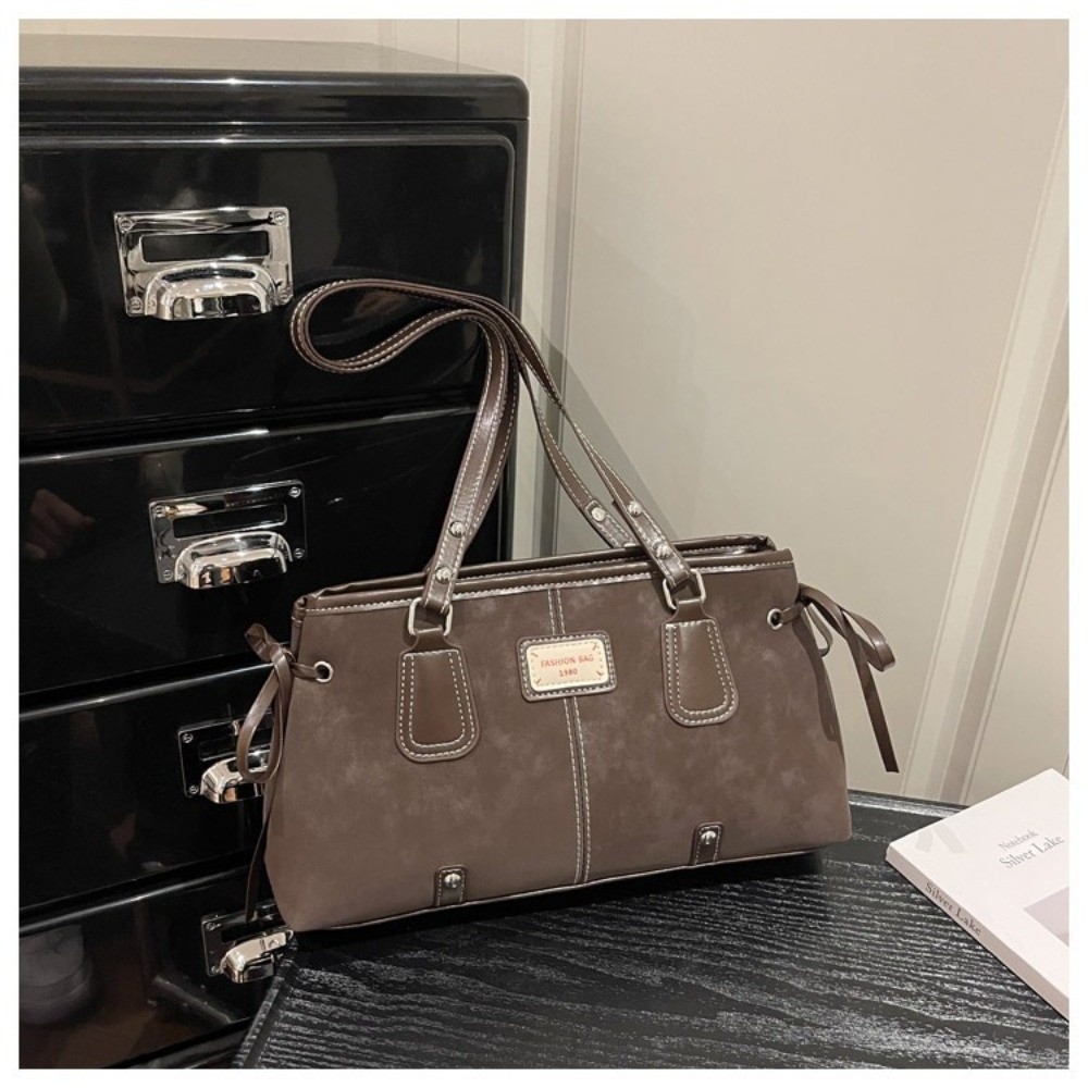 Minimalist Faux Leather Tote B - Structured Handbag Top Handle recension och pris