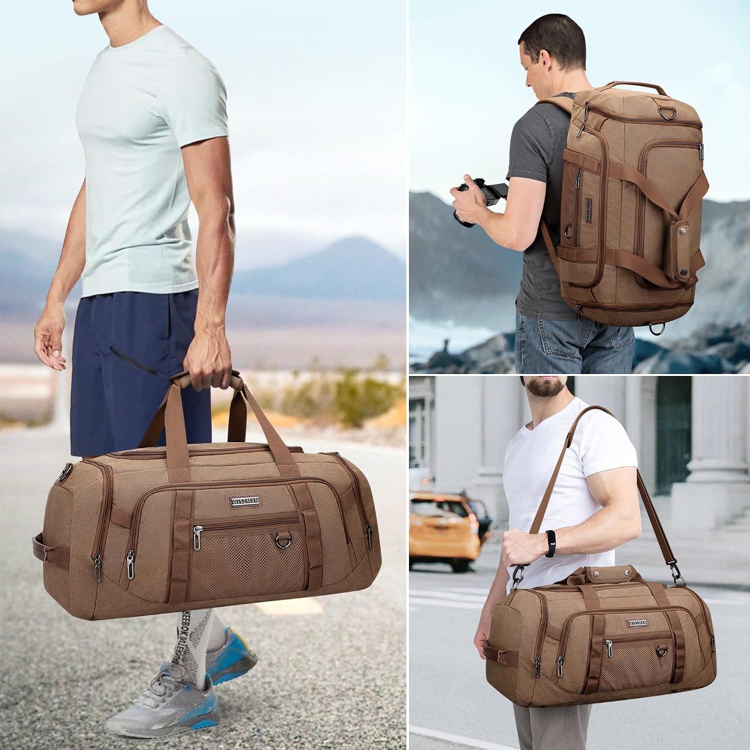 Canvas Duffle Bag for Men 3 in - Weekender Bag Duffle recension och pris
