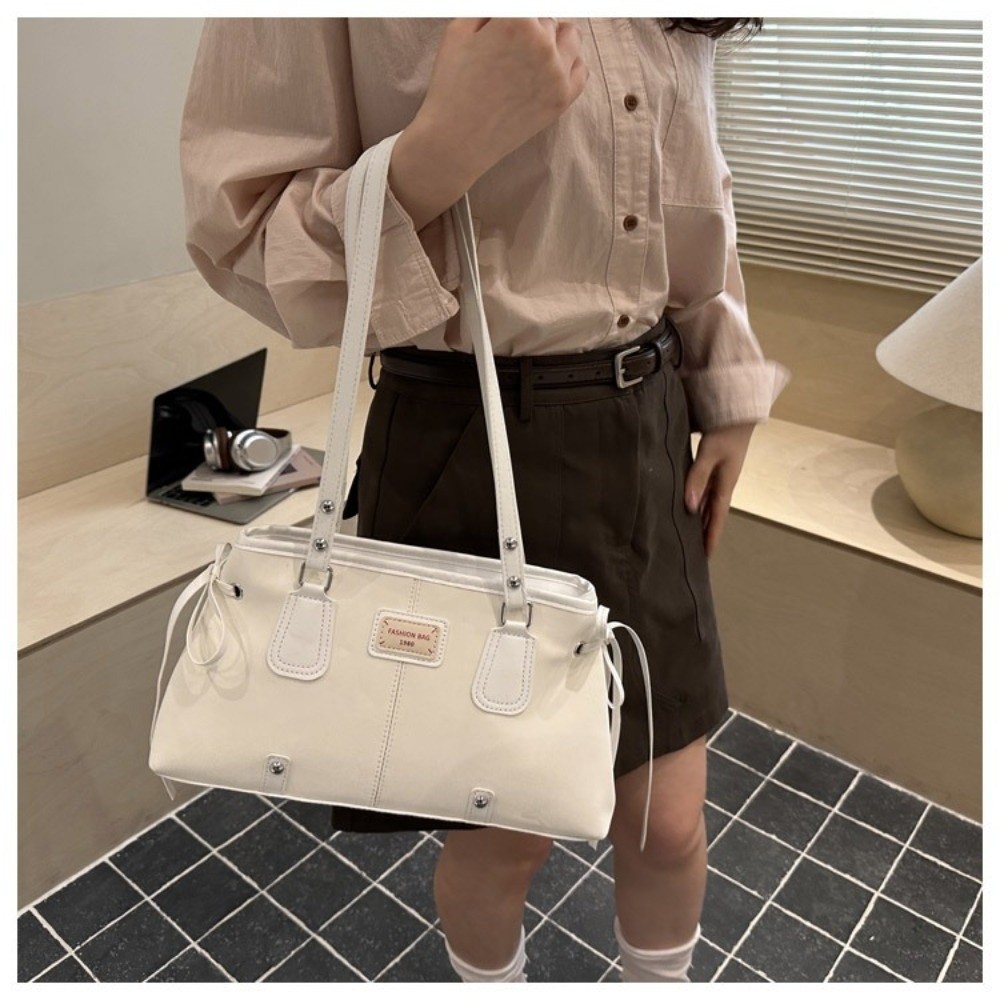 Korean Style Faux Leather Tote - Structured Handbag Top Handle recension och pris