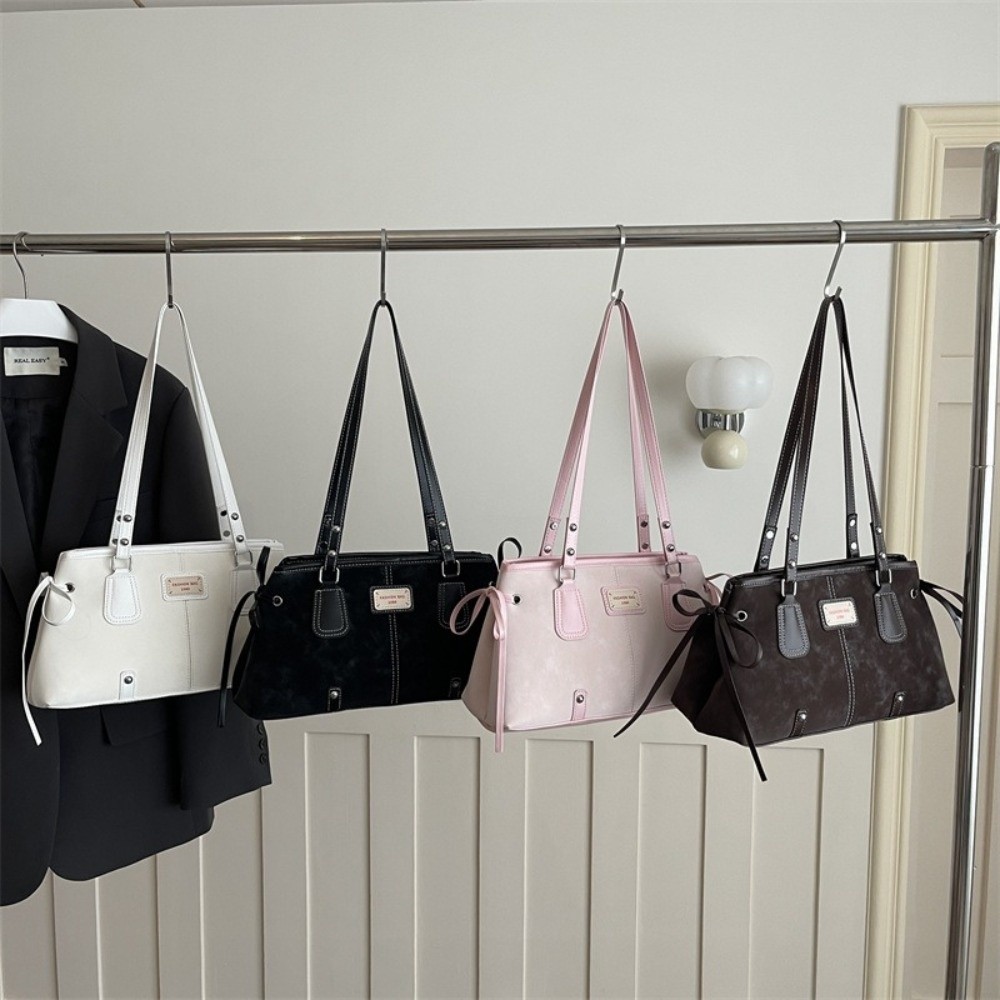 Korean Style Faux Leather Tote - Structured Handbag Top Handle recension och pris