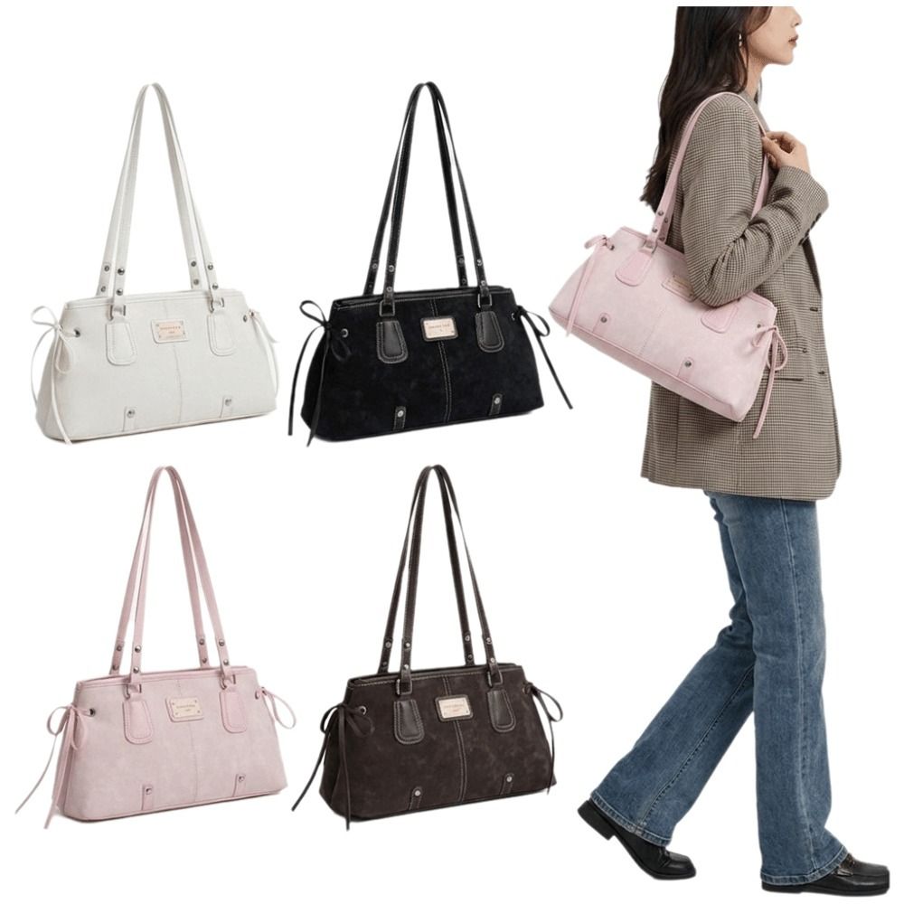 Korean Style Faux Leather Tote - Structured Handbag Top Handle recension och pris