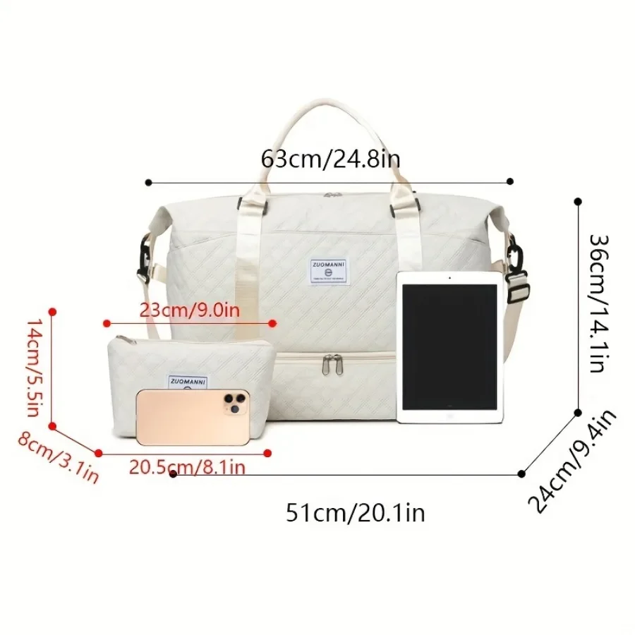 2pcs Set Large Capacity Travel - Weekender Bag Duffle recension och pris