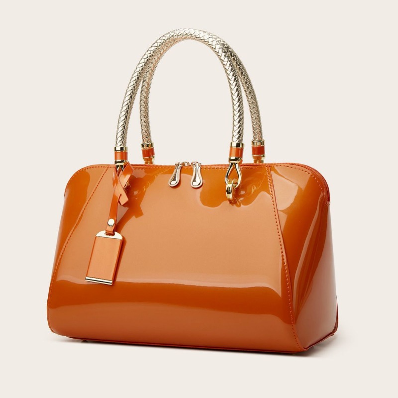 2026 New Women Patent Leather  - Structured Handbag Top Handle recension och pris