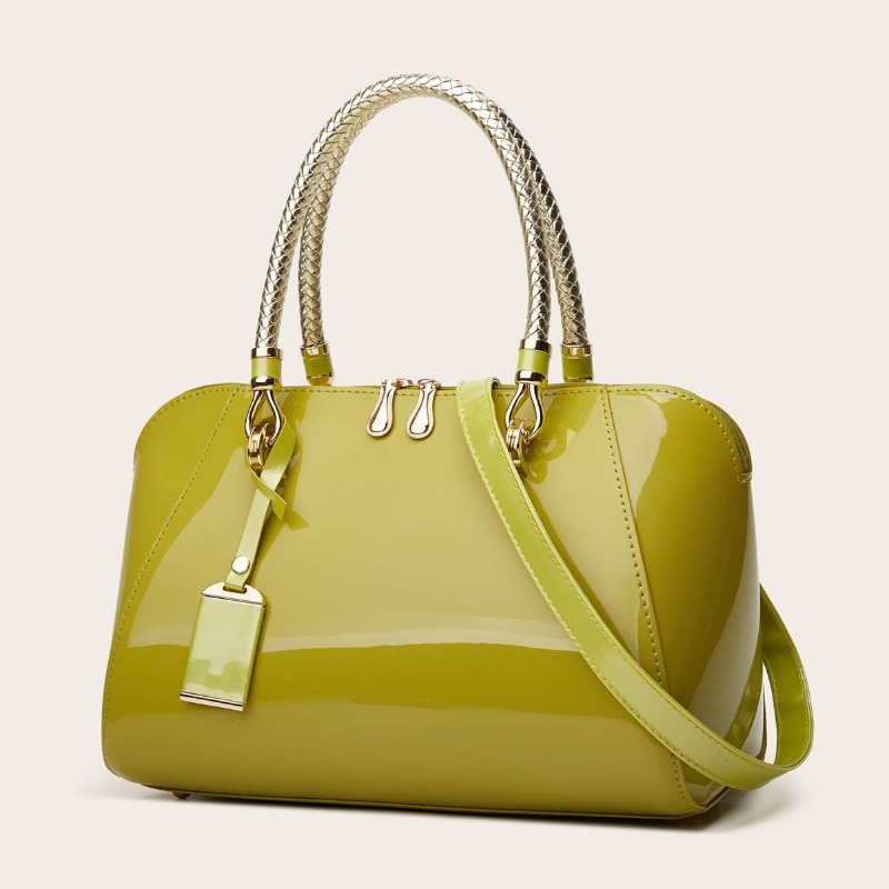 2026 New Women Patent Leather  - Structured Handbag Top Handle recension och pris