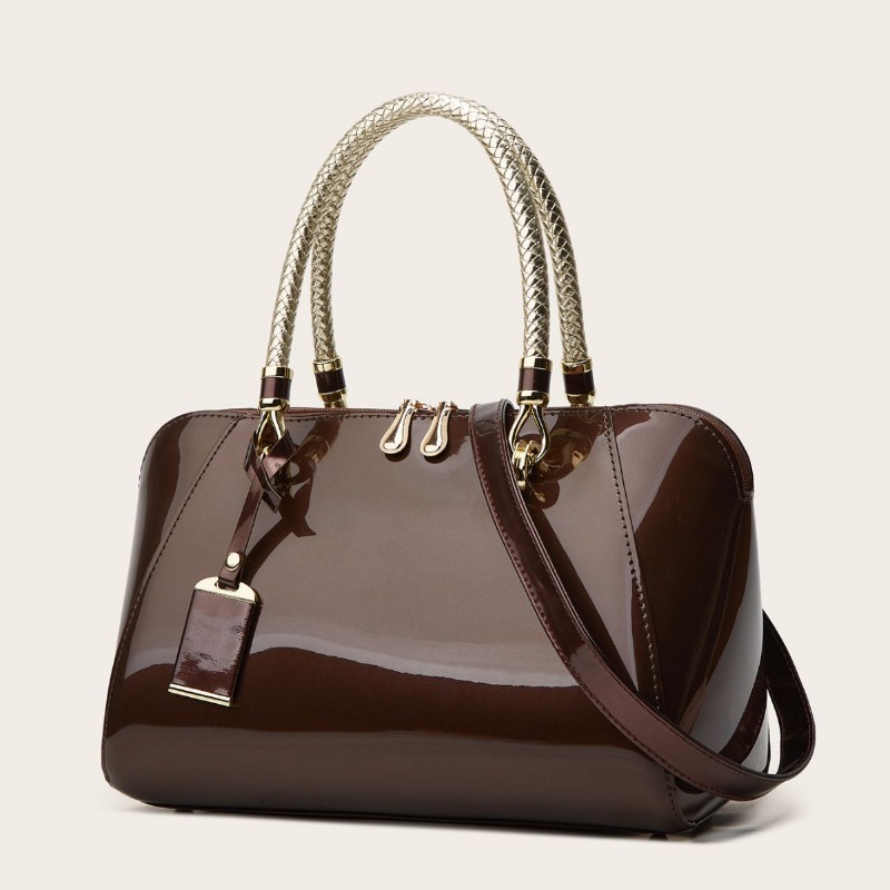 2026 New Women Patent Leather  - Structured Handbag Top Handle recension och pris