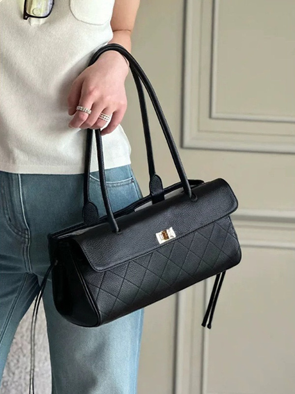 CLAREGQI  2026 New Genuine Lea - Structured Handbag Top Handle recension och pris